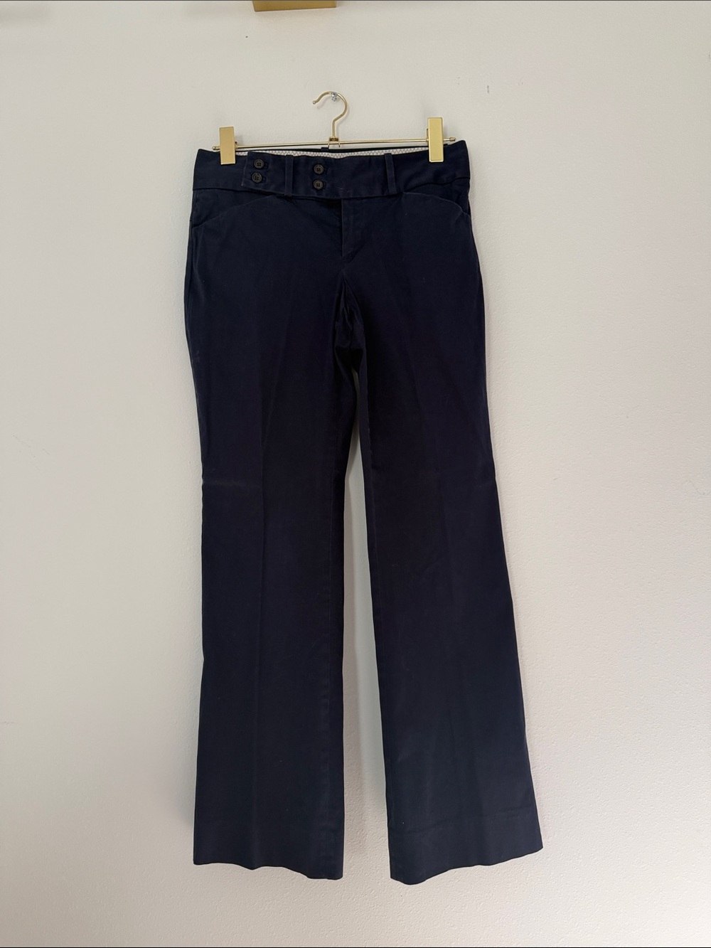 Banana Republic Dark Navy Straight Leg Dress Pants Short Cropped size 4